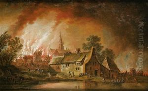 Nachtliche Feuersbrunst