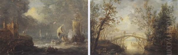 Kustenlandschaft Mit Einem Schloss Auf Begweger See - view 1