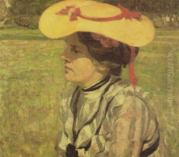 Bildnis Der Frau Des Kunstlers Mit Strohhut - view 1