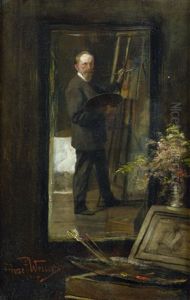 Selbstbildnis An Der Staffellei by Joseph Emanuel Weiser