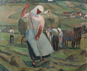 Feldarbeit - Heuernte by Albert Weisgerber
