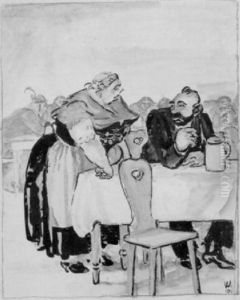 Im Biergarten by Albert Weisgerber