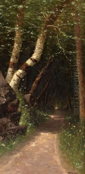 Wooded Landscape With Birches (+ Another; Pair) - view 1