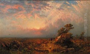 Pioneers At Sunset by William H. Weisman