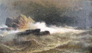 Ocean Waves Crashing On Rocks by William H. Weisman