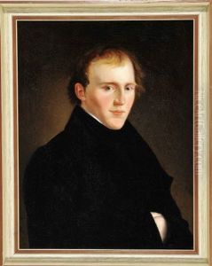 Portrait Eines Jungen Mannes, Der Seine Hand Zur Brusttasche Fuhrt