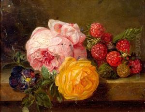 Stilleven Met Rozen En Bramen