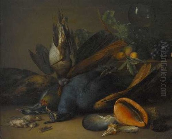 Stillleben Mit Erlegten Vogeln Und Muscheln - view 1