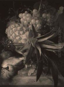 A Still Life Of Grapes, Pineapple, Flowers And Dead Bird A Still Life Of Grapes, Pineapple, Flowers And Dead Bird