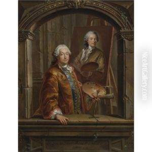 Portrait Of Georges Desmarees At His Easel Painting A Portrait Of Johann Christian Thomas Winck by Bartholomaus Ignaz Weiss
