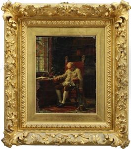 A Slouched Man In An Elegant Interior Setting by Emile Georges (Geo) Weiss