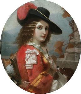 A Young Huntsman With A Gamebird And Dog; And A Companion Pastel Of A Young Shepherdess (a Pair)