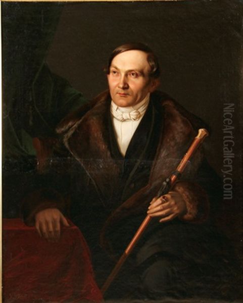 Portrait Of A Distinguished Gentleman With Cane - view 1