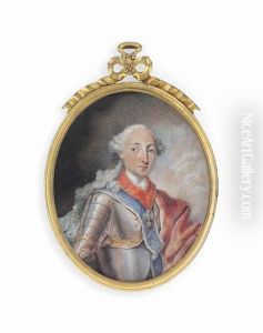 Maximilian Iii Joseph (1727-1777), Elector Of Bavaria, In Silvered Armour With A Blue-lined Red Velvet Cloak Draped Over His Left Shoulder