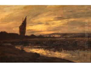 Flusslandschaft Im Abendrot by Jose Weiss