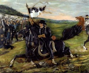 Mural Depicting Civil War General Philip Sheridan Cavalry Charge Near Winchester