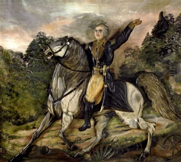 Mural Of George Washington On Horseback - view 1