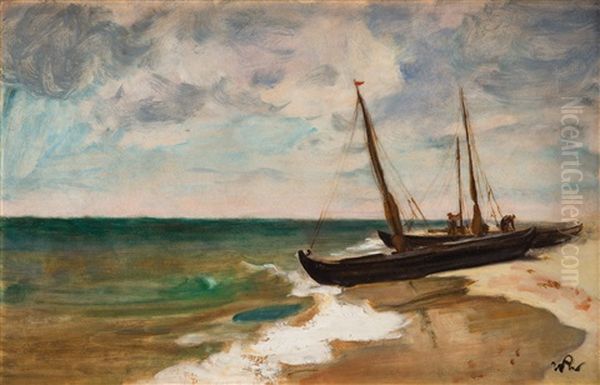 Fishermen Boats On The Sea Shore - view 1