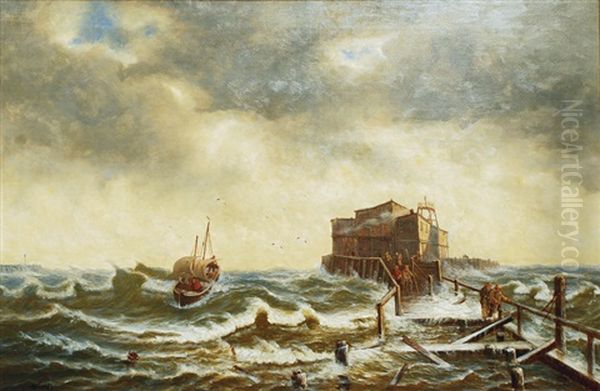 Fishing Boat In Stormy Seas - view 1