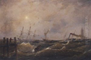 A Heavy Swell At The Harbour Mouth