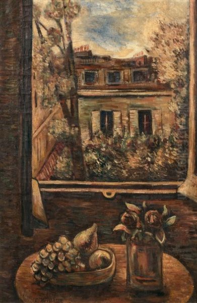 Fenetre Ouverte Sur Cour Et Nature Morte - view 1