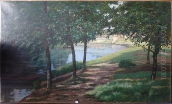 Allee D'arbres Au Bord De La Riviere - view 1