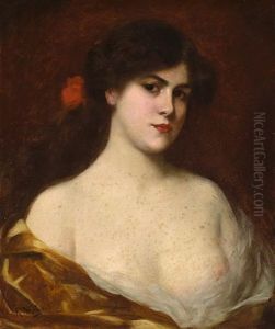 A Young Girl With A Red Flower In Her Hair