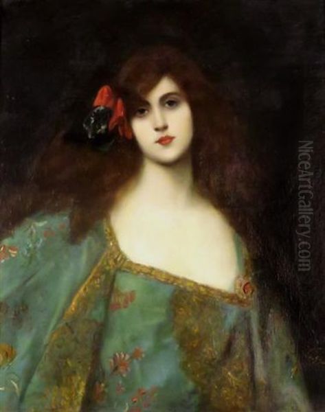 Portrait Of A Woman In A Green Robe - view 1