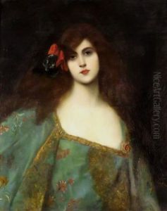 Portrait Of A Woman In A Green Robe Portrait Of A Woman In A Green Robe