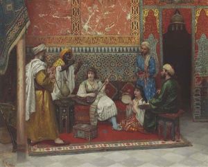 Musicians In An Interior by Rudolf Johann Weisse