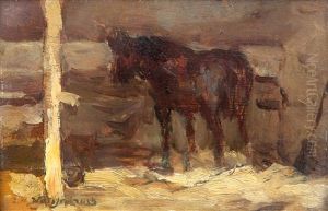 Paard In De Stal / Horse In A Stable by Frederik Hendrik Weissenbruch