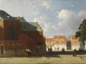 A View Of A Dutch Town by Jan Weissenbruch