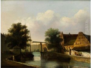 Stadtansicht Von Vlaardingen (?) by Jan Weissenbruch