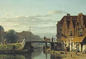 Leydshendam (a View Of The Delftsekade, Leidschendam) by Jan Weissenbruch