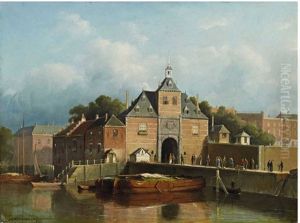 A View Of A City Gate by Jan Weissenbruch