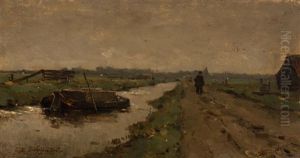 Along The Canal Near Noorden by Jan Hendrik Weissenbruch