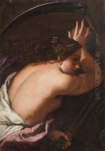 Allegorie Der Verganglichkeit Mit Einer Jungen Frau Und Dem Tod by Hans Adam Weissenkirchner