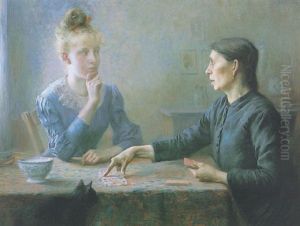 Reading The Cards by Charles Louis Auguste Weisser
