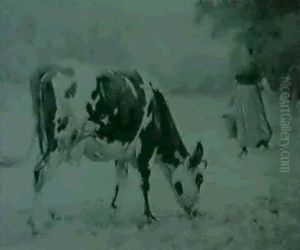 Milking Time by Charles Louis Auguste Weisser