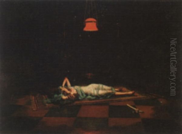 A Recling Beauty Under Lamplight - view 1
