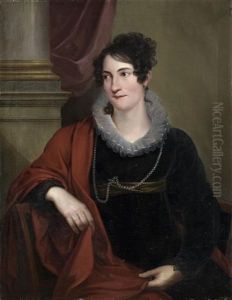 Portrait De Dame Au Chale Rouge by Friedrich Georg Weitsch