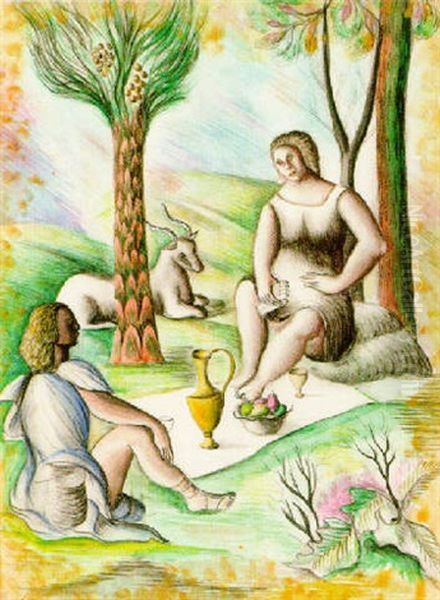 Classical Figures In A Forest - view 1