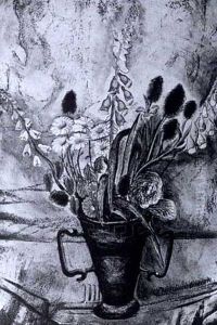 Fox-gloves Teazels Dahlias Anddaisies In A Greek Vase