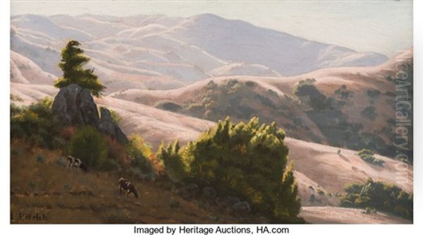 Cattle Grazing In Sunlit Hills - view 1