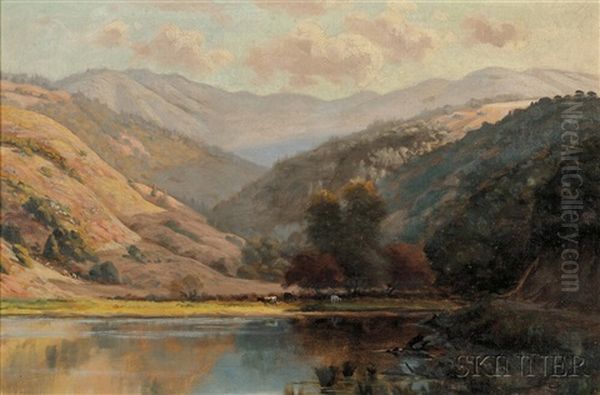 Valley Pasture By A Lake/a California View - view 1