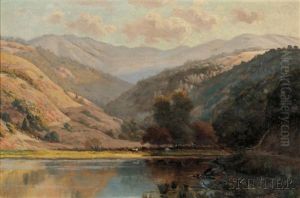 Valley Pasture By A Lake/a California View