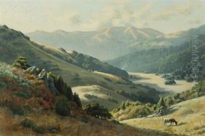 Pastoral Splendor, Cattle Along A Marin Hillside by Ludmilla Pilat Welch