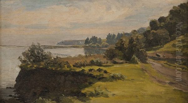 Goleta Slough, Landscape With Figure And Cow, Circa 1910 - view 1