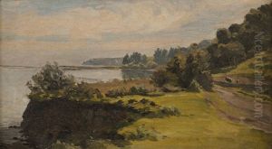 Goleta Slough, Landscape With Figure And Cow, Circa 1910 by Thaddeus Welch