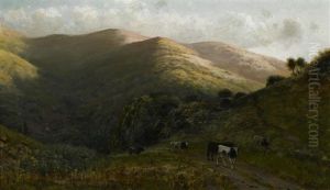 A View With Cows On A Path by Thaddeus Welch